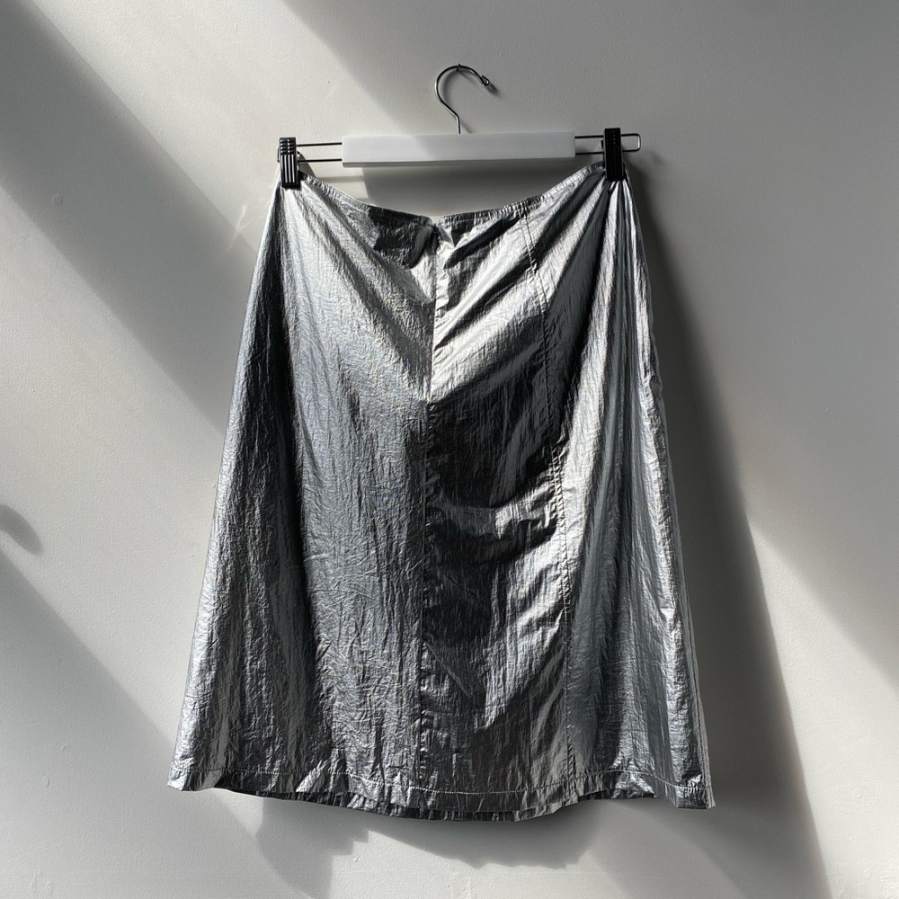 Stussy Metallic Silver A-Line Skirt - Picture 3 of 9